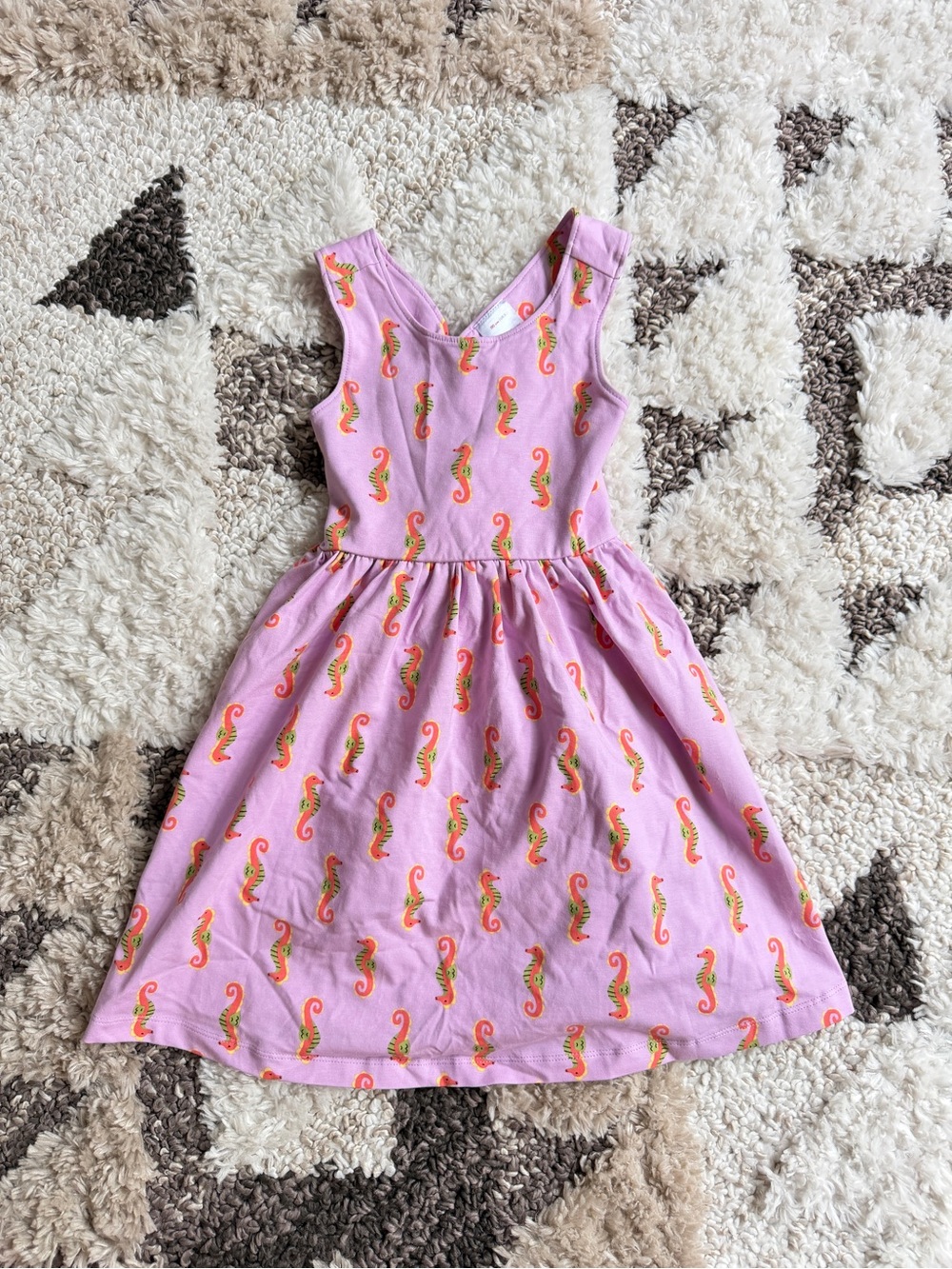 Hanna Andersson Girls Pink Seahorse Print Dress - NWOT